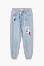 Pantaloni jogger din denim albastru casual
