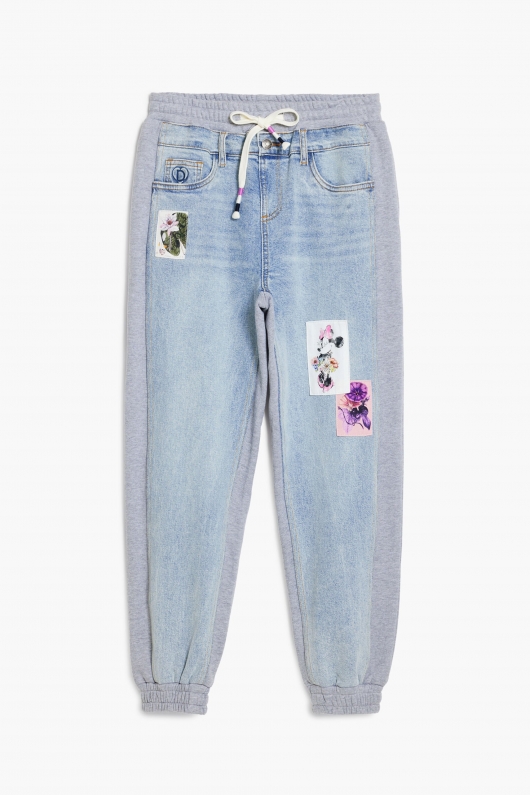 Pantaloni jogger din denim albastru casual