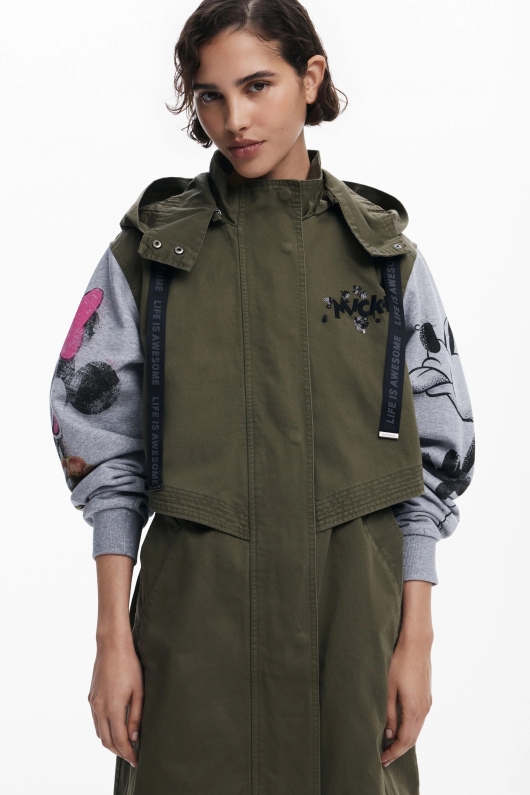 Jachetă parka albastră cu imprimeu Disney