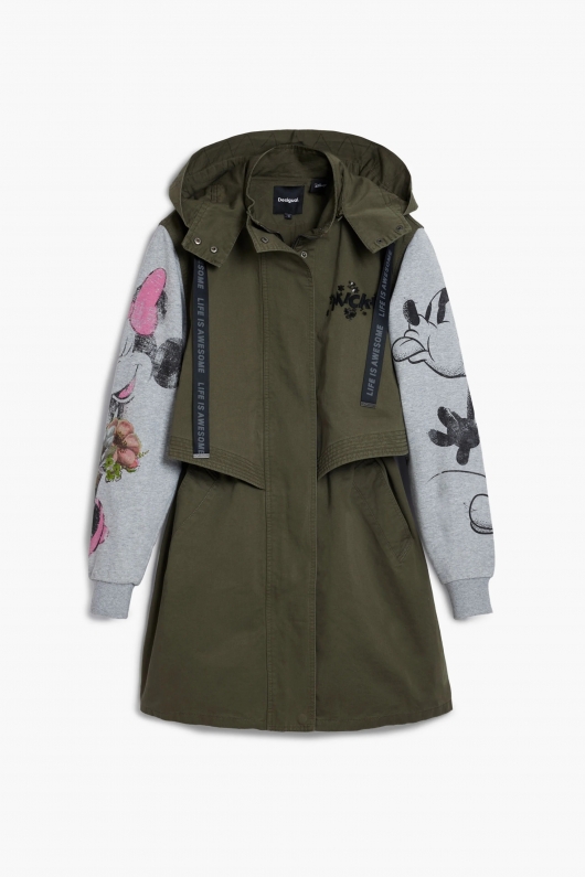 Jachetă parka albastră cu imprimeu Disney