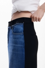 Fustă midi dreaptă din denim albastru
