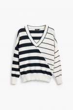 Pulover casual cu dungi multicolore