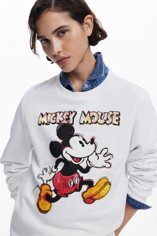 Hanorac negru cu glugă și imprimeu Mickey Mouse™