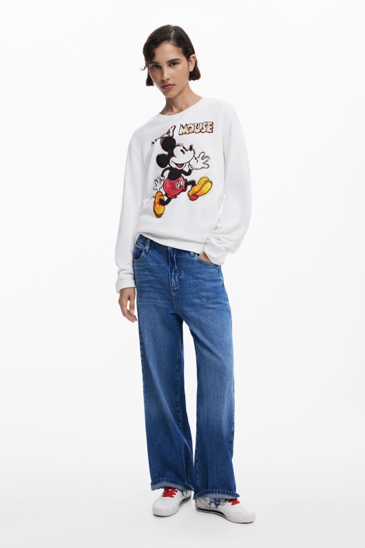 Hanorac negru cu glugă și imprimeu Mickey Mouse™