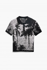 Tricou tricot multicolor cu imprimeu floral