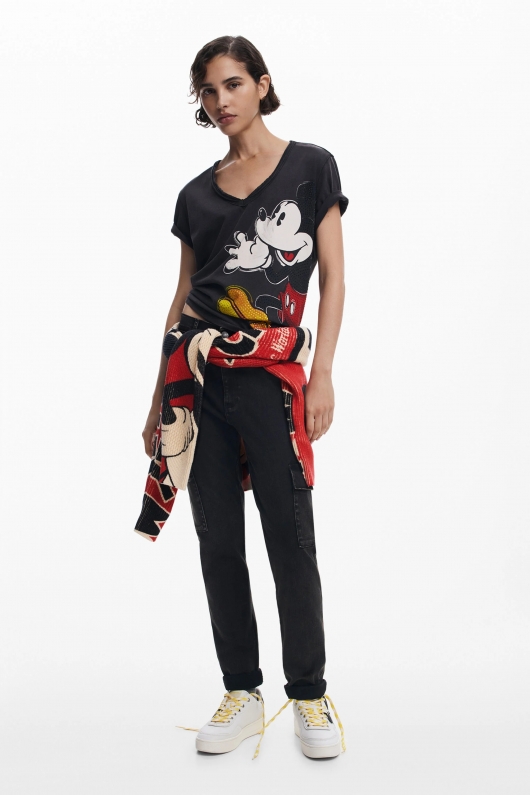 Tricou alb copii cu imprimeu Mickey Mouse