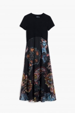 Rochie elegantă clos cu imprimeu floral multicolor