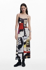 Rochie elegantă midi cu imprimeu floral multicolor