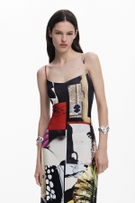 Rochie elegantă midi cu imprimeu floral multicolor