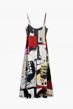 Rochie elegantă midi cu imprimeu floral multicolor