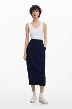 Rochie midi cu doua tipuri de materiale
