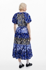 Rochie elegantă midi cu imprimeu floral multicolor