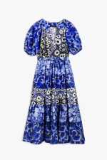 Rochie elegantă midi cu imprimeu floral multicolor