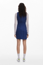 Rochie mini albastră tip cămașă efect denim