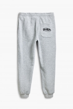 Pantaloni jogger denim albastru cu talie elastică