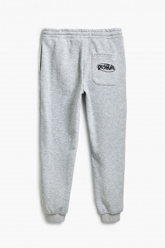 Pantaloni jogger denim albastru cu talie elastică