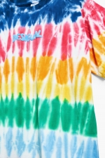Tricou multicolor tie-dye cu mâneci scurte