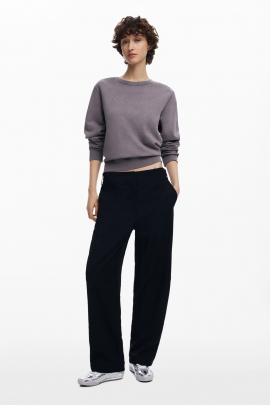 Pantaloni negri utility cu croială dreaptă