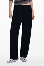 Pantaloni negri utility cu croială dreaptă