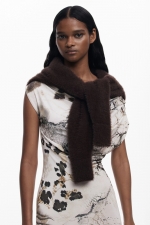 Rochie animal print cu pulover pufos detașabil