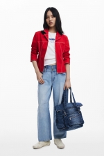 Rucsac denim albastru cu compartiment laptop