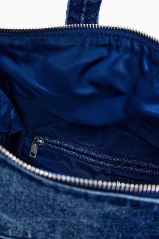 Rucsac denim albastru cu compartiment laptop