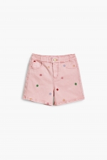 Pantaloni scurți denim albastru cu broderie