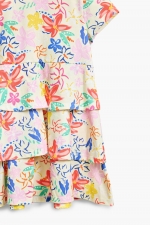 Rochie scurtă cu imprimeu floral și animal