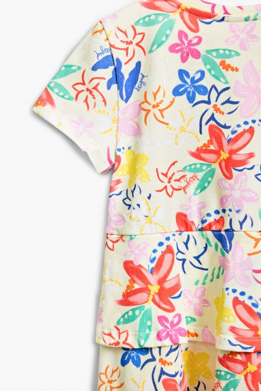 Rochie scurtă cu imprimeu floral și animal