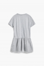 Rochie gri scurtă cu paiete și fustă tulle
