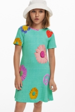 Rochie scurtă casual cu imprimeu floral multicolor