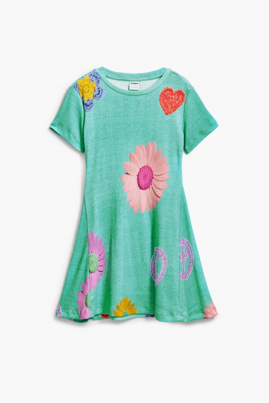 Rochie scurtă casual cu imprimeu floral multicolor