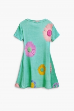 Rochie scurtă casual cu imprimeu floral multicolor