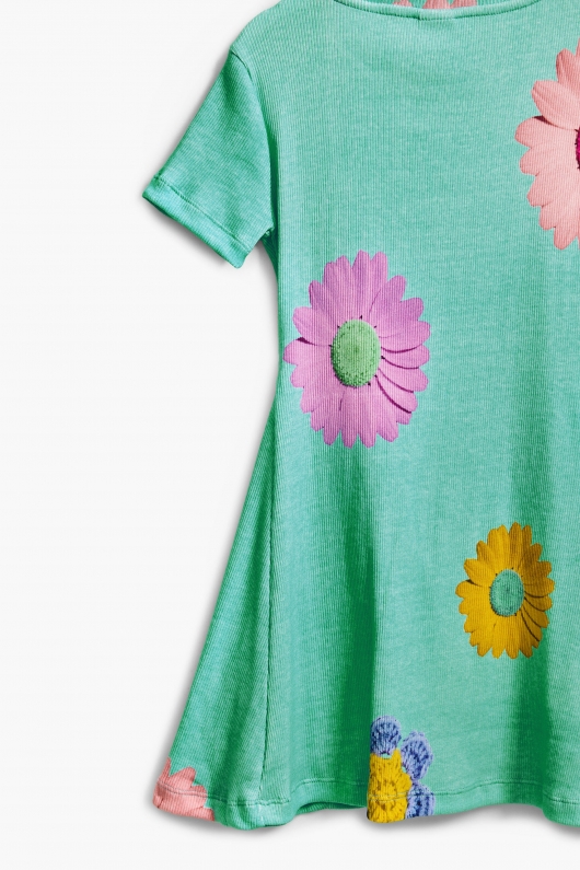 Rochie scurtă casual cu imprimeu floral multicolor