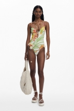 Costum de baie întreg tropical multicolor