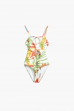 Costum de baie întreg tropical multicolor