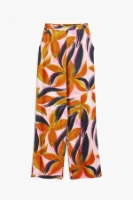 Pantaloni casual cu imprimeu floral multicolor