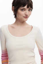 Bluză tricot neagră cu mâneci lungi în dungi