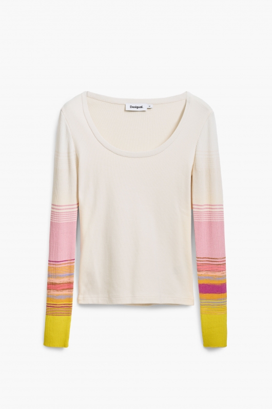 Bluză tricot neagră cu mâneci lungi în dungi