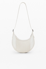 Geantă crossbody crem din material mesh