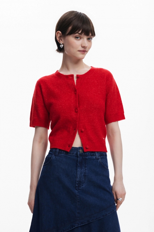 Fustă midi denim albastru cu volane și buzunare