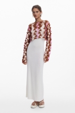 Rochie midi tricot cu pulover detașabil