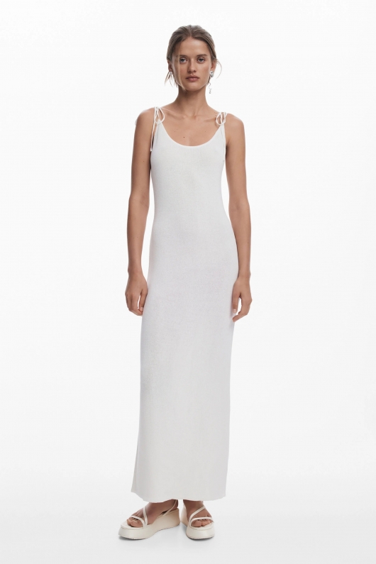 Rochie midi tricot cu pulover detașabil
