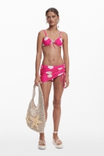 Top bikini cu armătură și imprimeu scoici