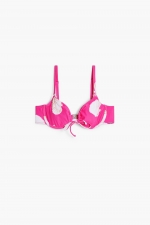 Top bikini cu armătură și imprimeu scoici