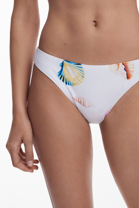 Bikini albastru cu imprimeu scoici și stele