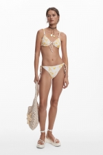 Top bikini floral cu bretele ajustabile