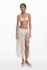 Top bikini floral cu bretele ajustabile