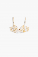 Top bikini floral cu bretele ajustabile