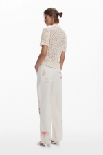 Pantaloni denim cu print marin casual